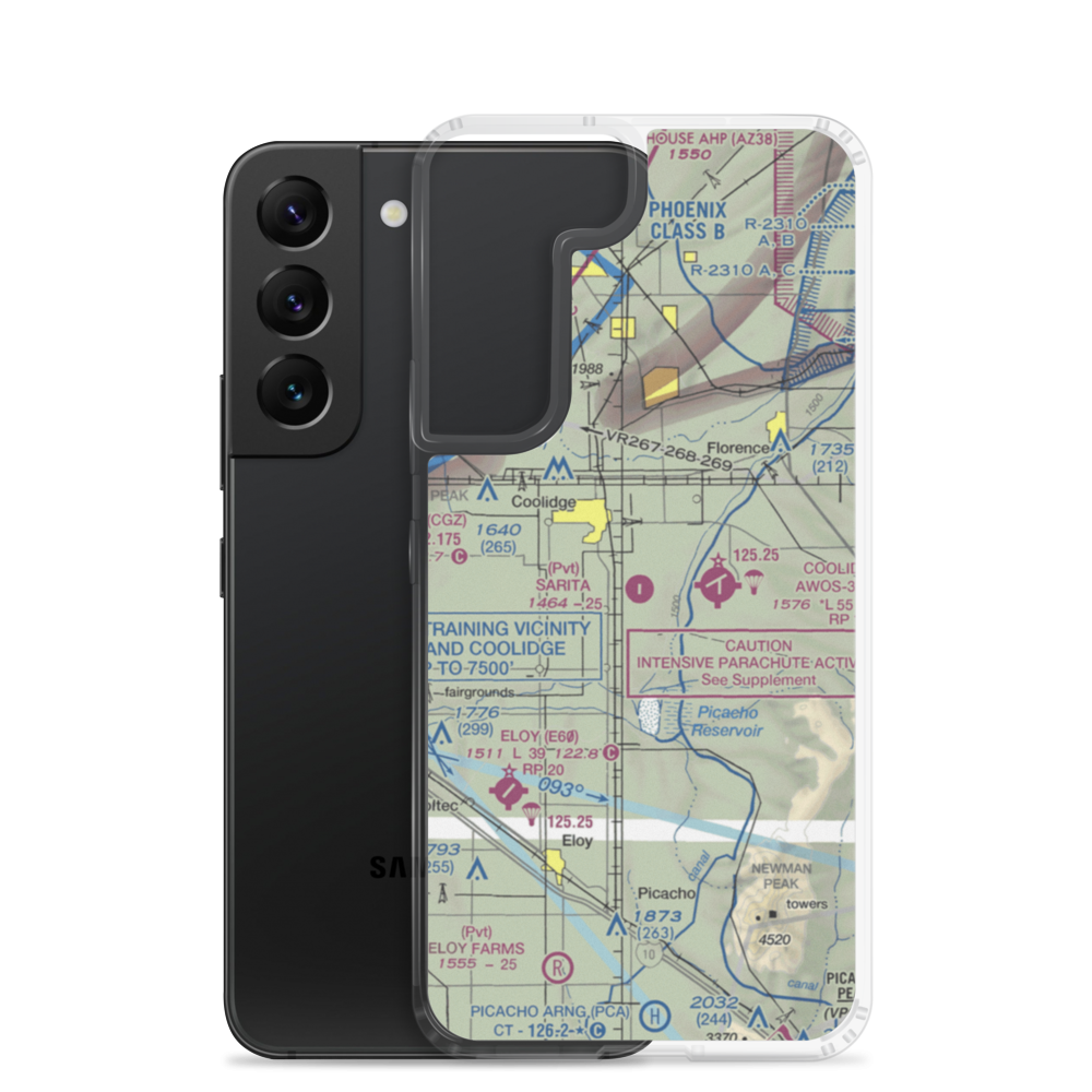 Sarita Airport (37AZ) VFR Sectional Samsung Case Samsung Galaxy S22 model shown