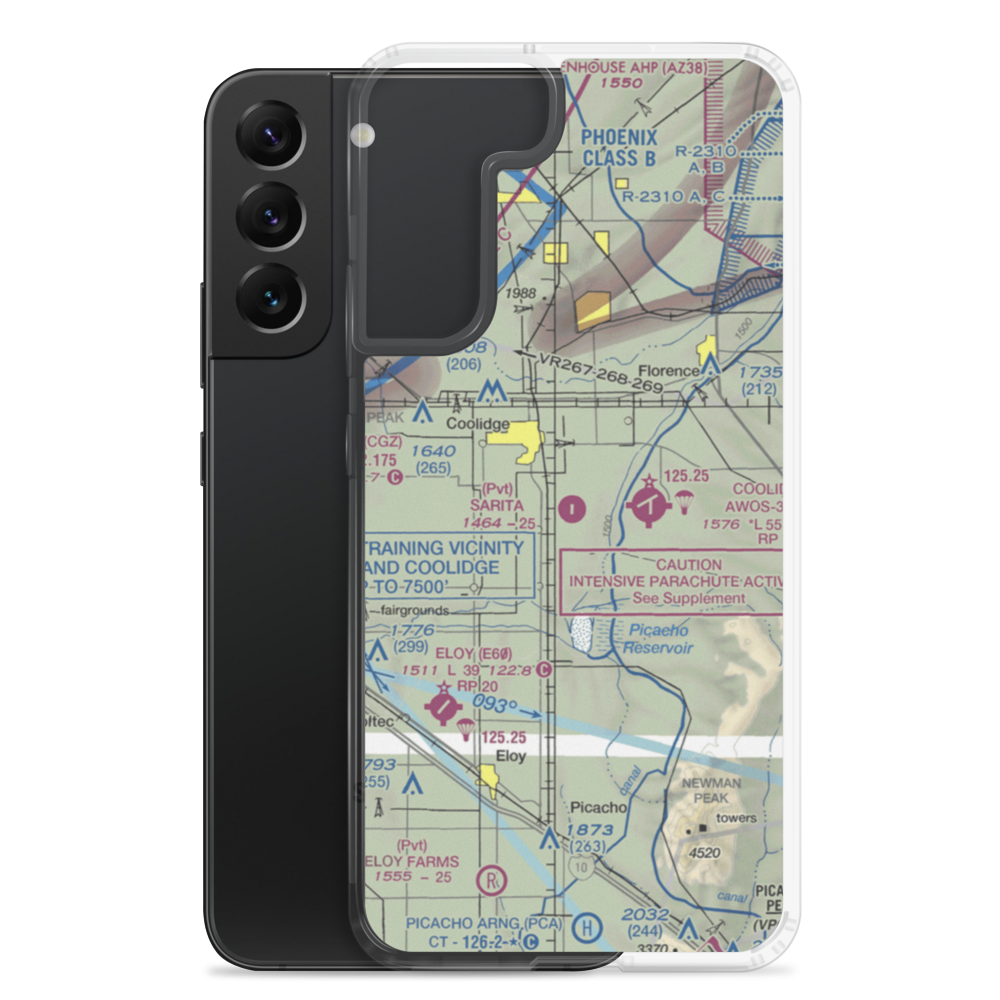 Sarita Airport (37AZ) VFR Sectional Samsung Case Samsung Galaxy S22 Plus model shown