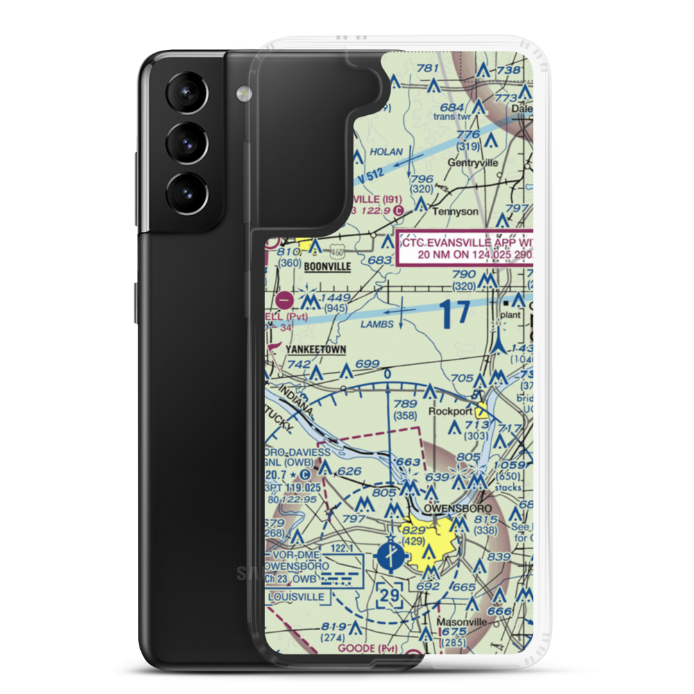 Sarver Field (US-0091) VFR Sectional Samsung Case Samsung Galaxy S21 Plus model shown