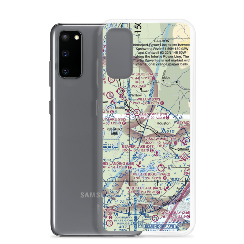 Satterbergs Airport (13AK) VFR Sectional Samsung Case Samsung Galaxy S20 model shown