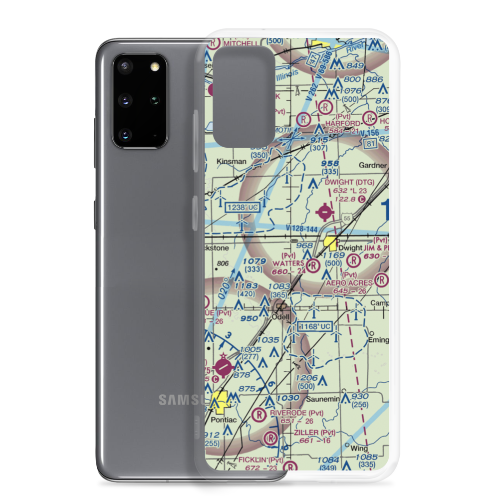 Sauer Airport (08LL) VFR Sectional Samsung Case Samsung Galaxy S20 Plus model shown