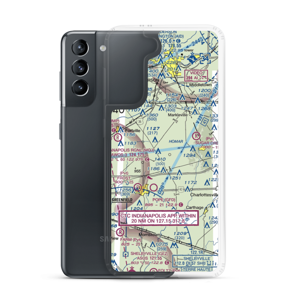 Sauer-Harter Airport (79II) VFR Sectional Samsung Case Samsung Galaxy S21 model shown