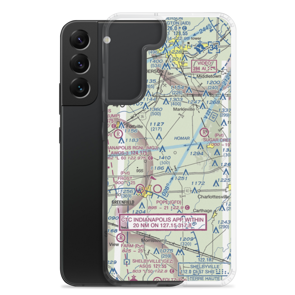 Sauer-Harter Airport (79II) VFR Sectional Samsung Case Samsung Galaxy S22 Plus model shown