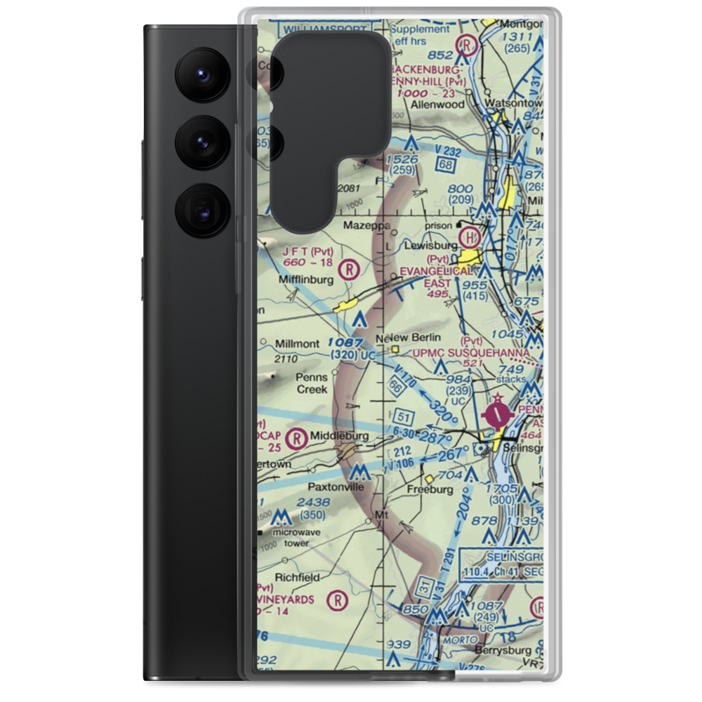 Sauers-Haven Airport (4PA1) VFR Sectional Samsung Case Samsung Galaxy S22 Ultra model shown
