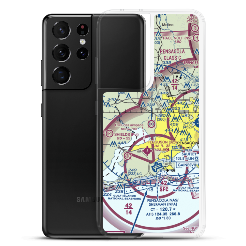 Saufley Field Nolf Airport (NUN) VFR Sectional Samsung Case Samsung Galaxy S21 Ultra model shown