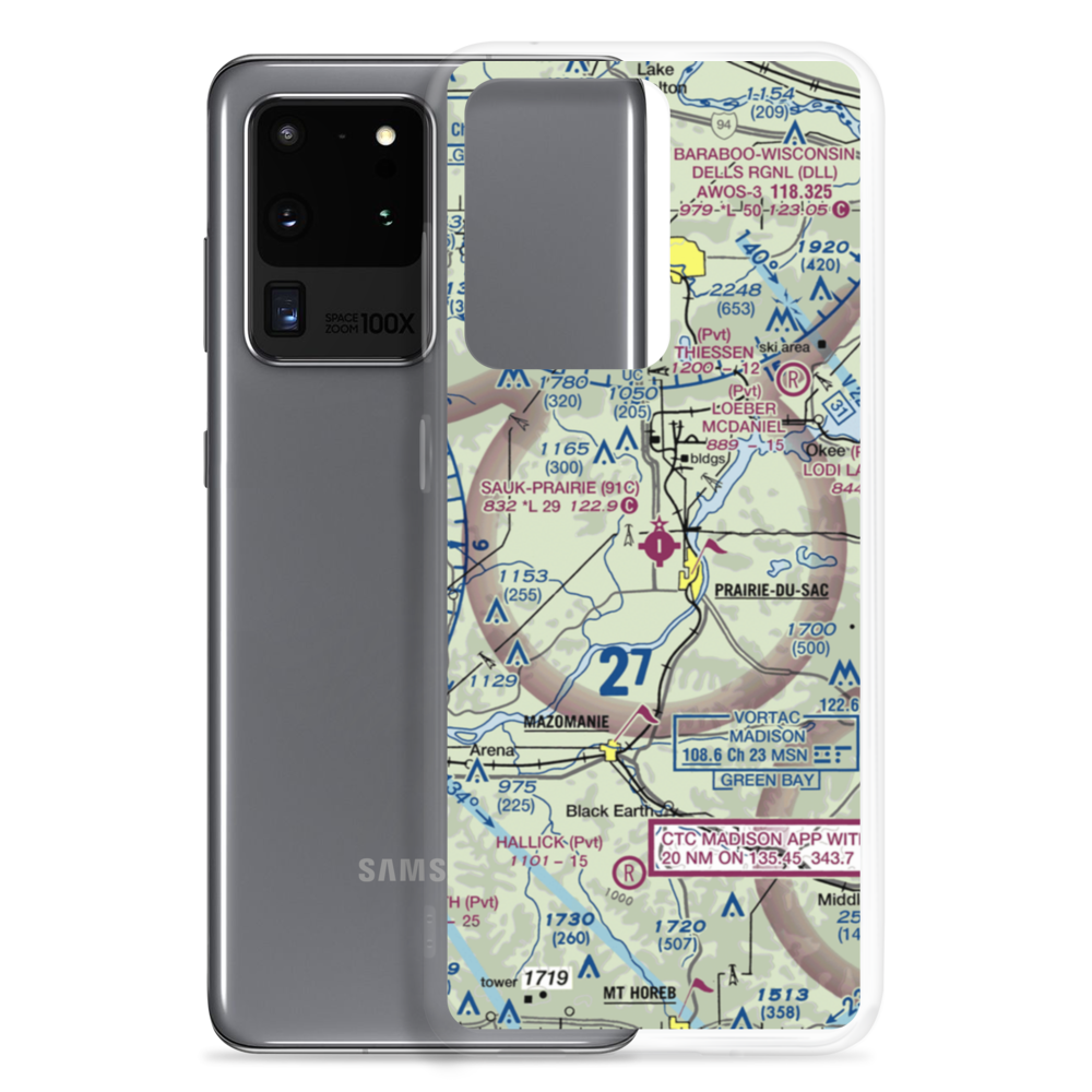 Sauk-Prairie Airport (91C) VFR Sectional Samsung Case Samsung Galaxy S20 Ultra model shown