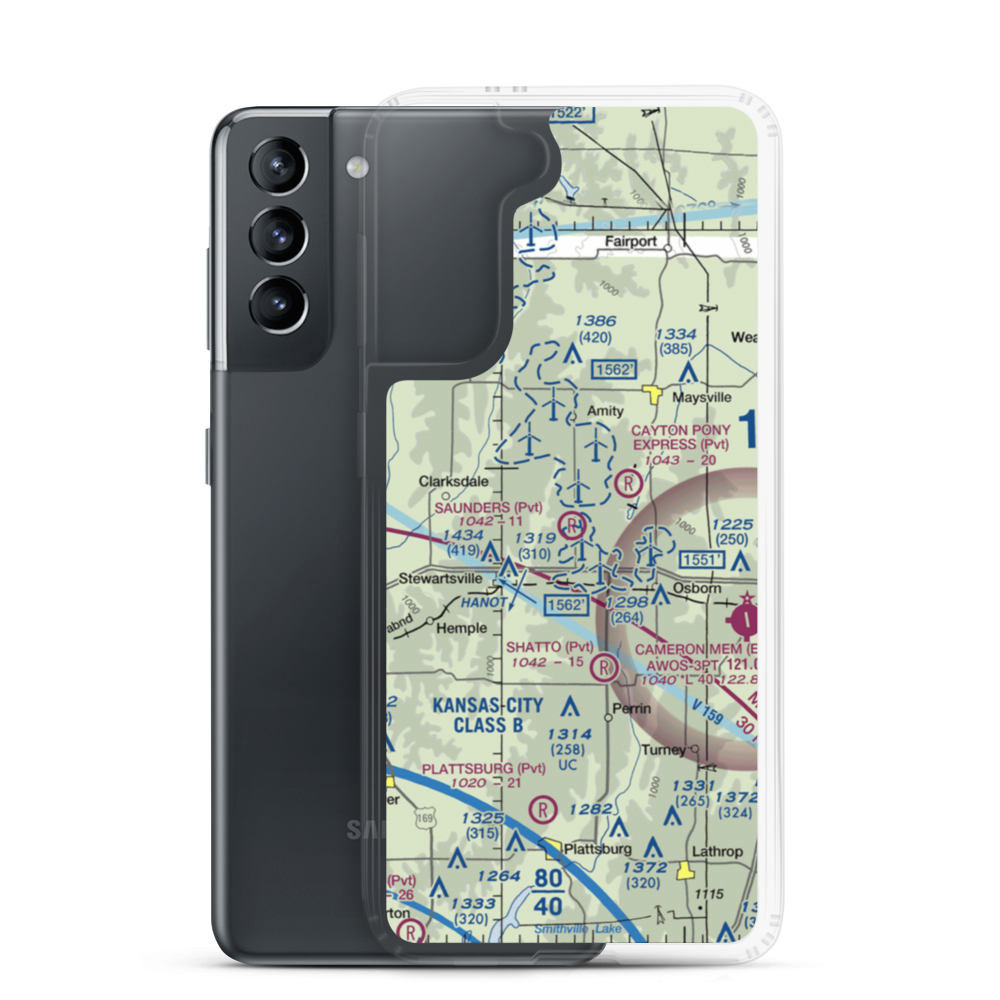 Saunders Field (MU31) VFR Sectional Samsung Case Samsung Galaxy S21 model shown
