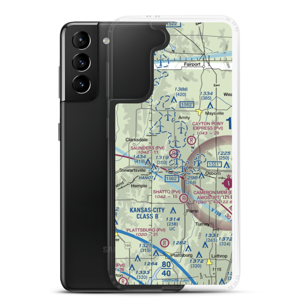 Saunders Field (MU31) VFR Sectional Samsung Case Samsung Galaxy S21 Plus model shown