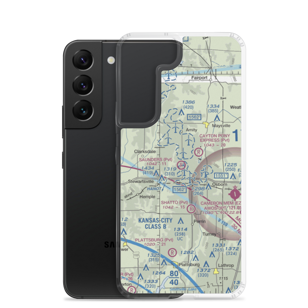 Saunders Field (MU31) VFR Sectional Samsung Case Samsung Galaxy S22 model shown