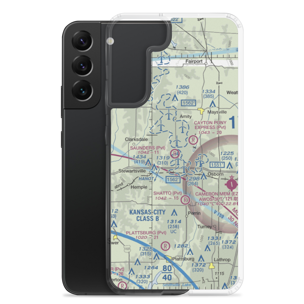 Saunders Field (MU31) VFR Sectional Samsung Case Samsung Galaxy S22 Plus model shown