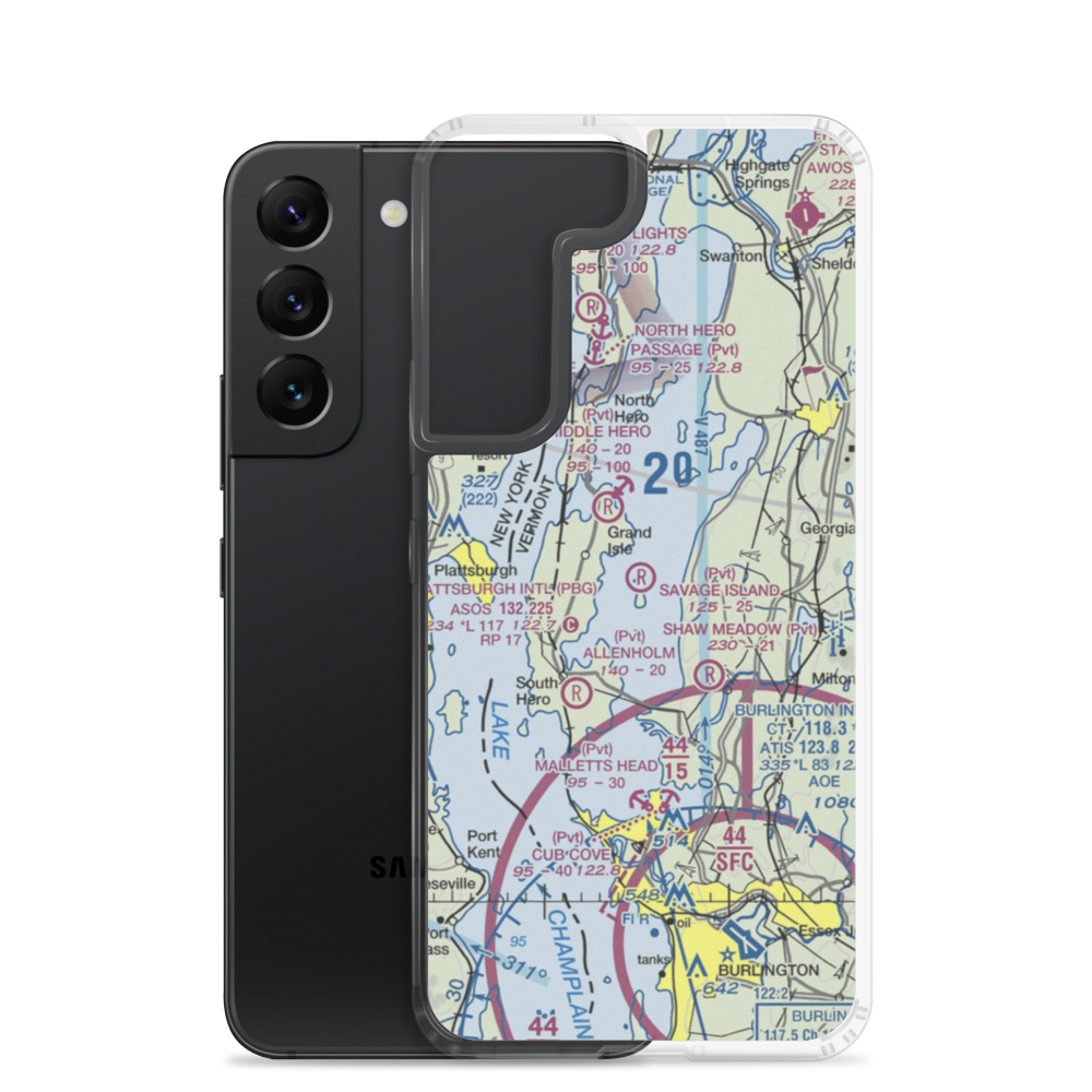 Savage Island Airport (VT15) VFR Sectional Samsung Case Samsung Galaxy S22 model shown