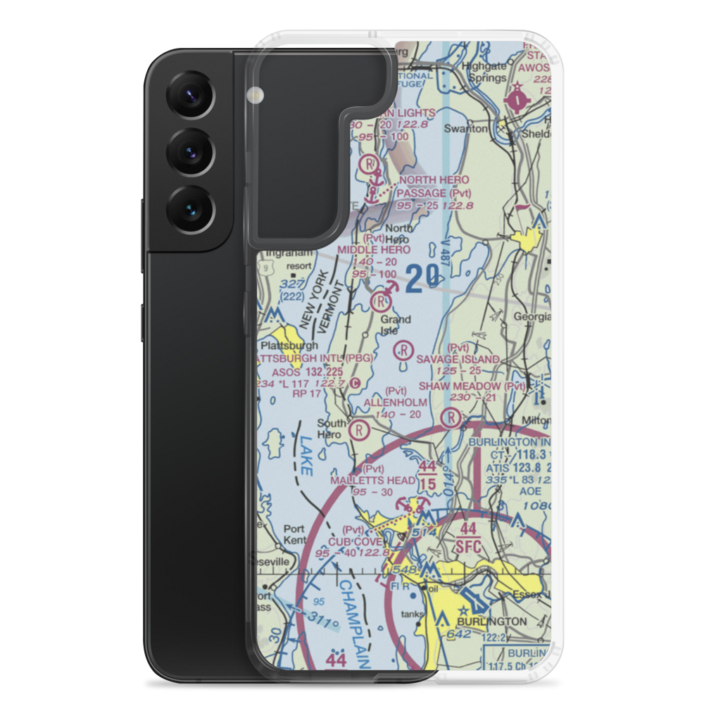 Savage Island Airport (VT15) VFR Sectional Samsung Case Samsung Galaxy S22 Plus model shown