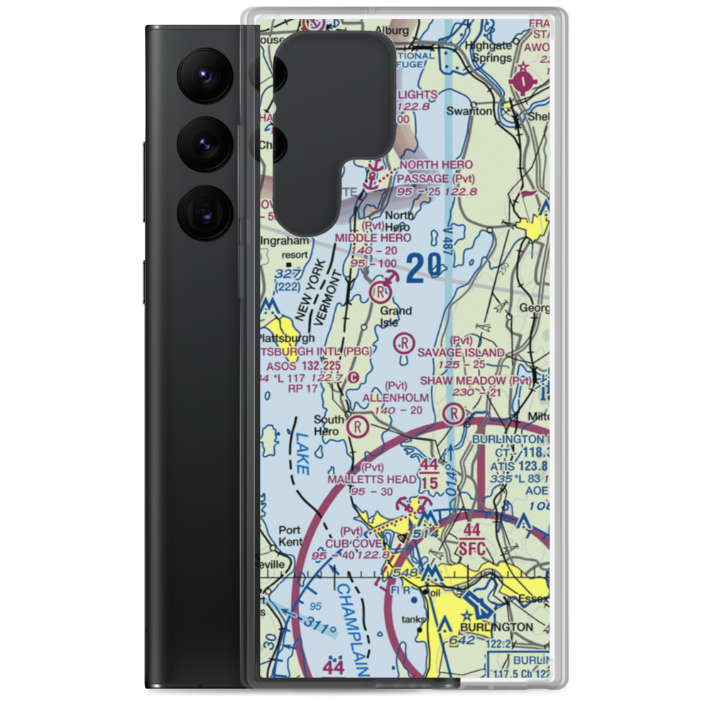 Savage Island Airport (VT15) VFR Sectional Samsung Case Samsung Galaxy S22 Ultra model shown