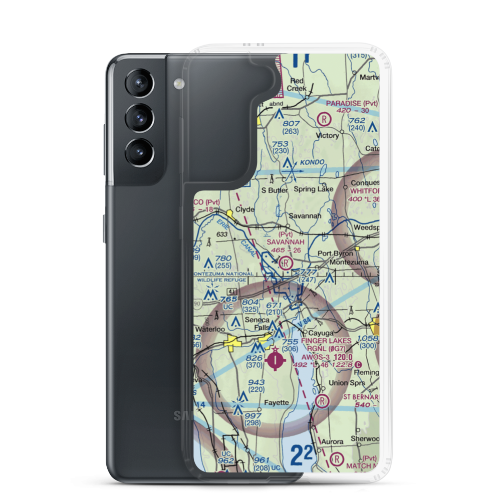 Savannah Agri-Air Airport (46NY) VFR Sectional Samsung Case Samsung Galaxy S21 model shown
