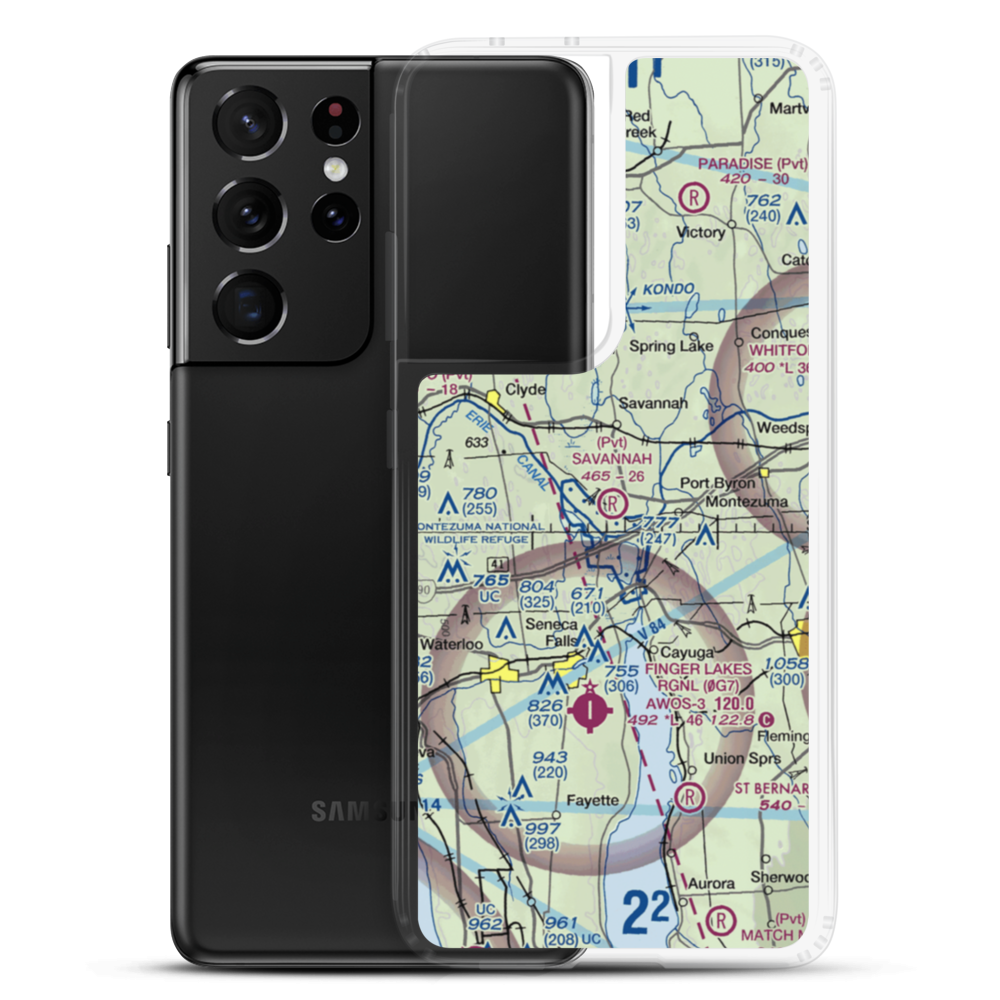 Savannah Agri-Air Airport (46NY) VFR Sectional Samsung Case Samsung Galaxy S21 Ultra model shown