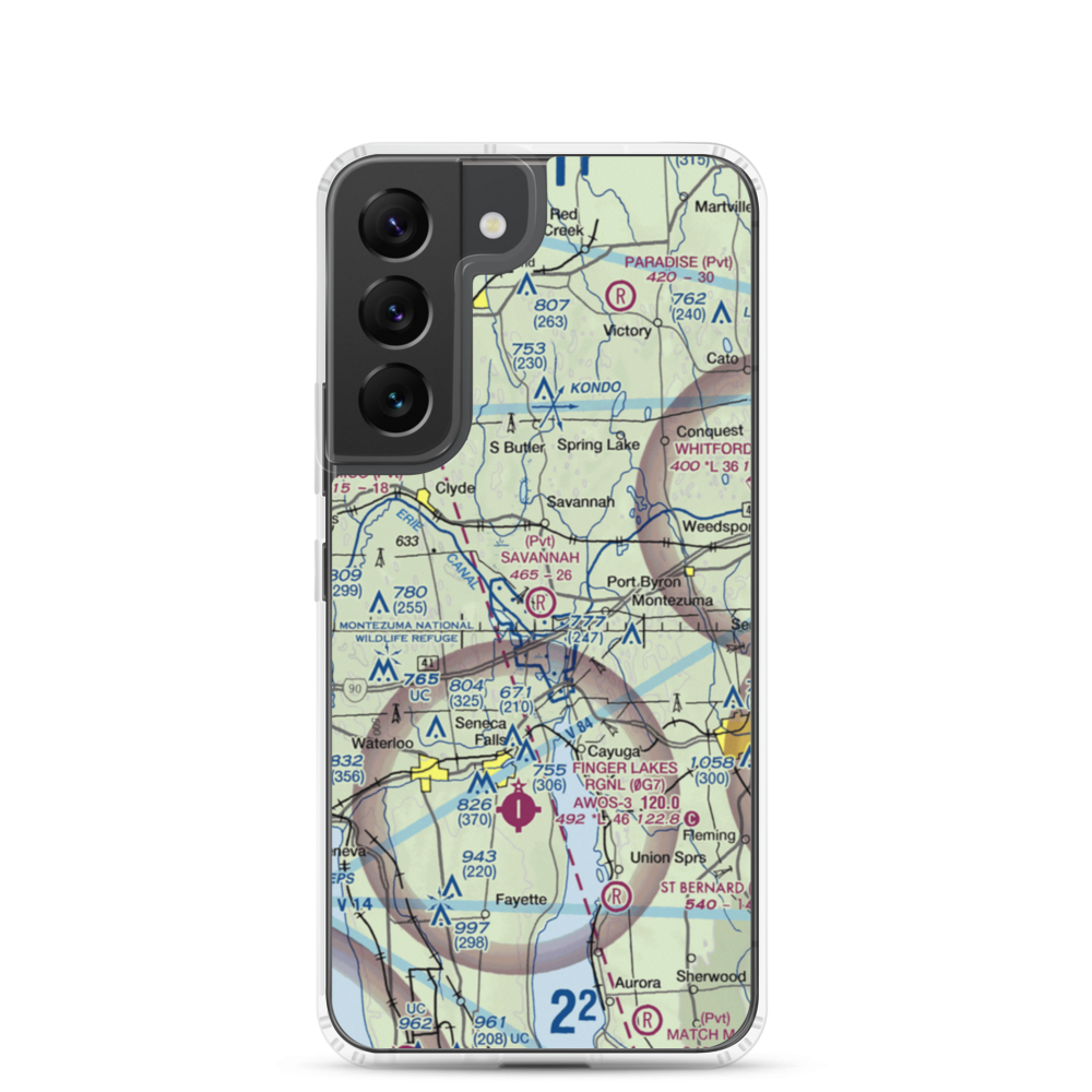 Savannah Agri-Air Airport (46NY) VFR Sectional Samsung Case Samsung Galaxy S22 model shown