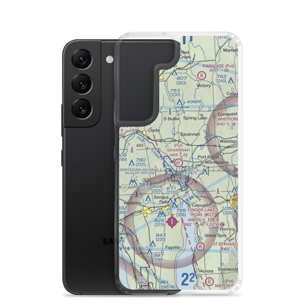 Savannah Agri-Air Airport (46NY) VFR Sectional Samsung Case Samsung Galaxy S22 model shown