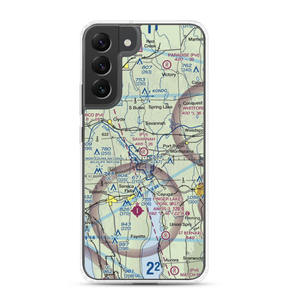 Savannah Agri-Air Airport (46NY) VFR Sectional Samsung Case Samsung Galaxy S22 Plus model shown