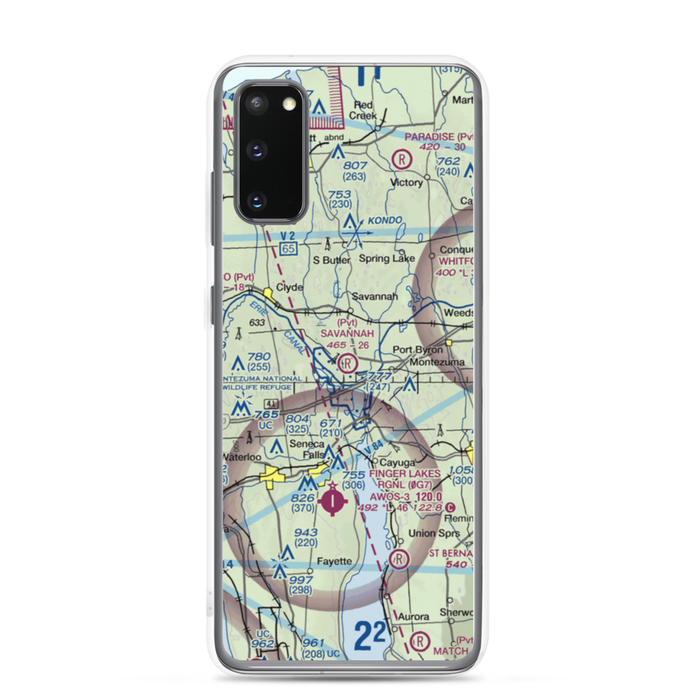 Savannah Agri-Air Airport (46NY) VFR Sectional Samsung Case Samsung Galaxy S20 model shown
