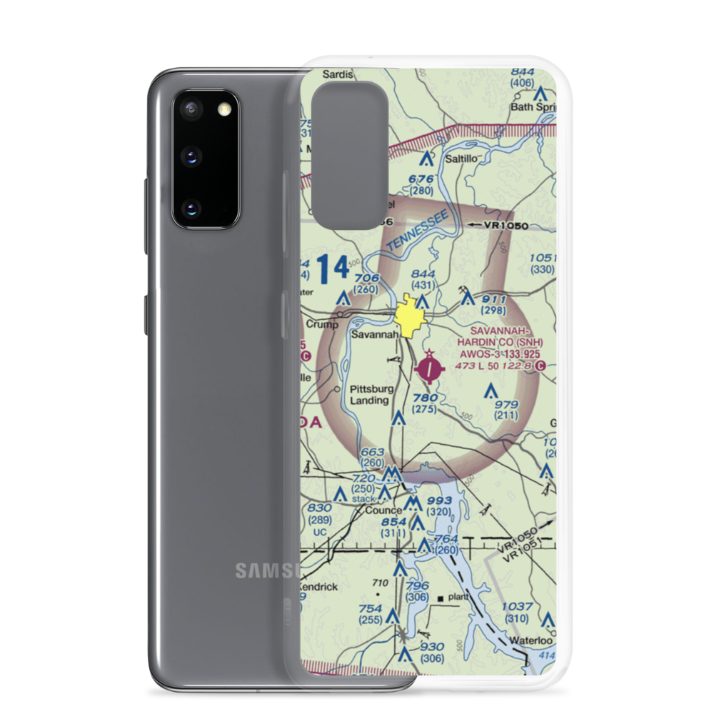 Savannah Hardin County Airport (SNH) VFR Sectional Samsung Case Samsung Galaxy S20 model shown