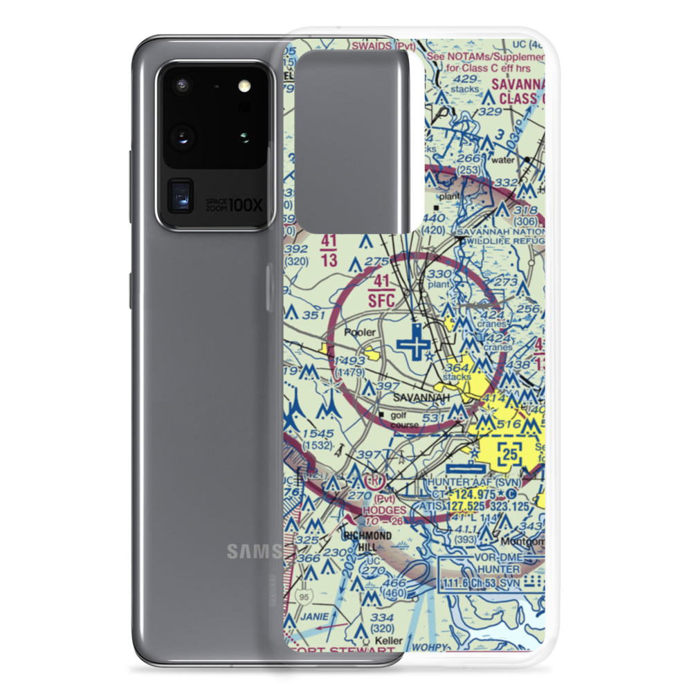 Savannah Hilton Head International Airport (SAV) VFR Sectional Samsung Case Samsung Galaxy S20 Ultra model shown