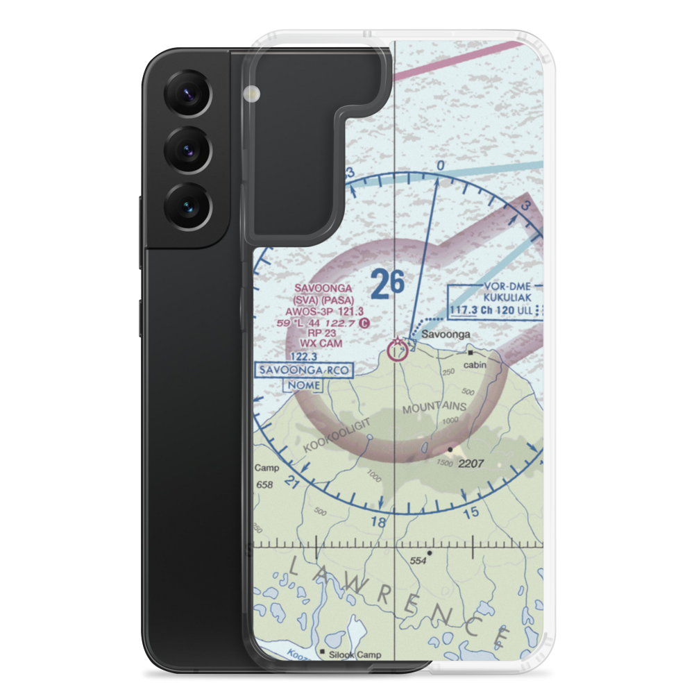 Savoonga Airport (SVA) VFR Sectional Samsung Case Samsung Galaxy S22 Plus model shown