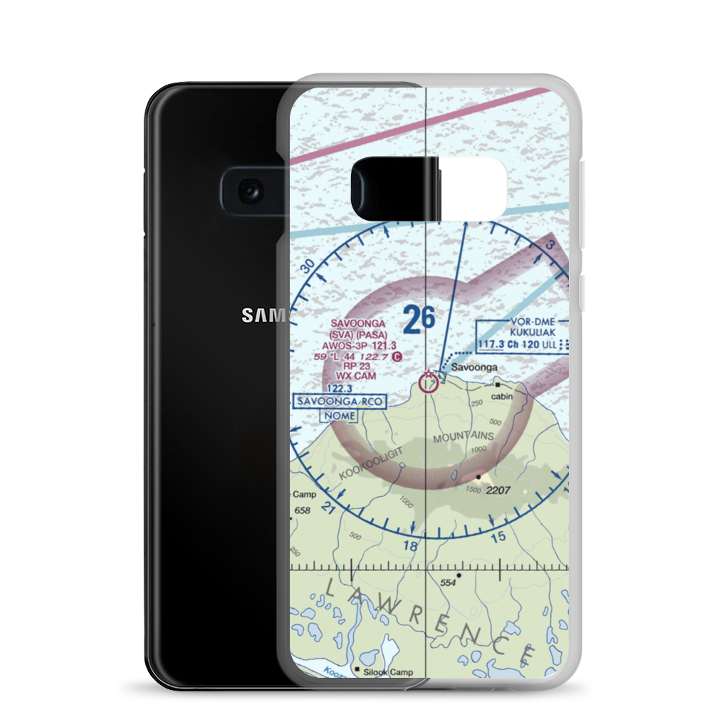 Savoonga Airport (SVA) VFR Sectional Samsung Case Samsung Galaxy S10e model shown