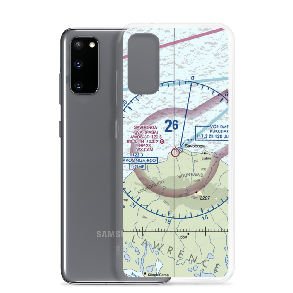 Savoonga Airport (SVA) VFR Sectional Samsung Case Samsung Galaxy S20 model shown