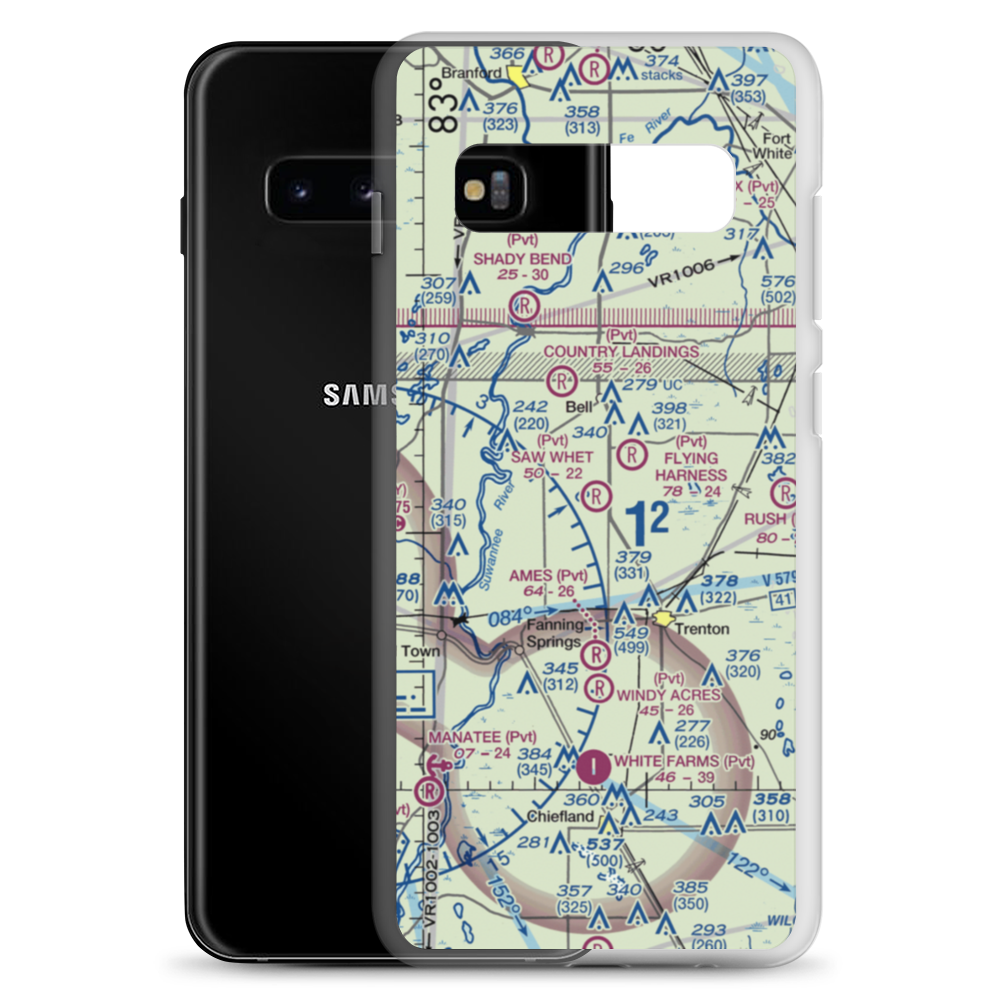 Saw Whet Farms Airport (6FL9) VFR Sectional Samsung Case Samsung Galaxy S10+ model shown