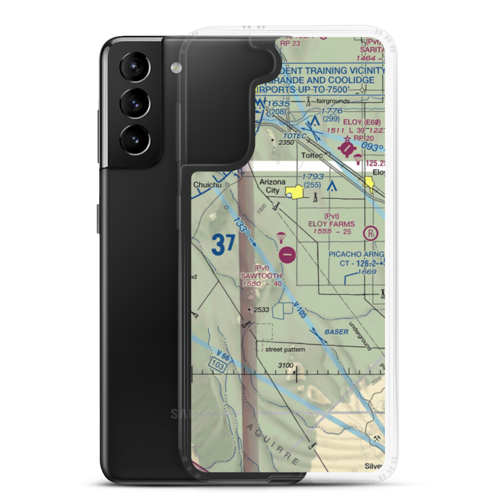 Sawtooth Airport (AZ04) VFR Sectional Samsung Case Samsung Galaxy S21 Plus model shown