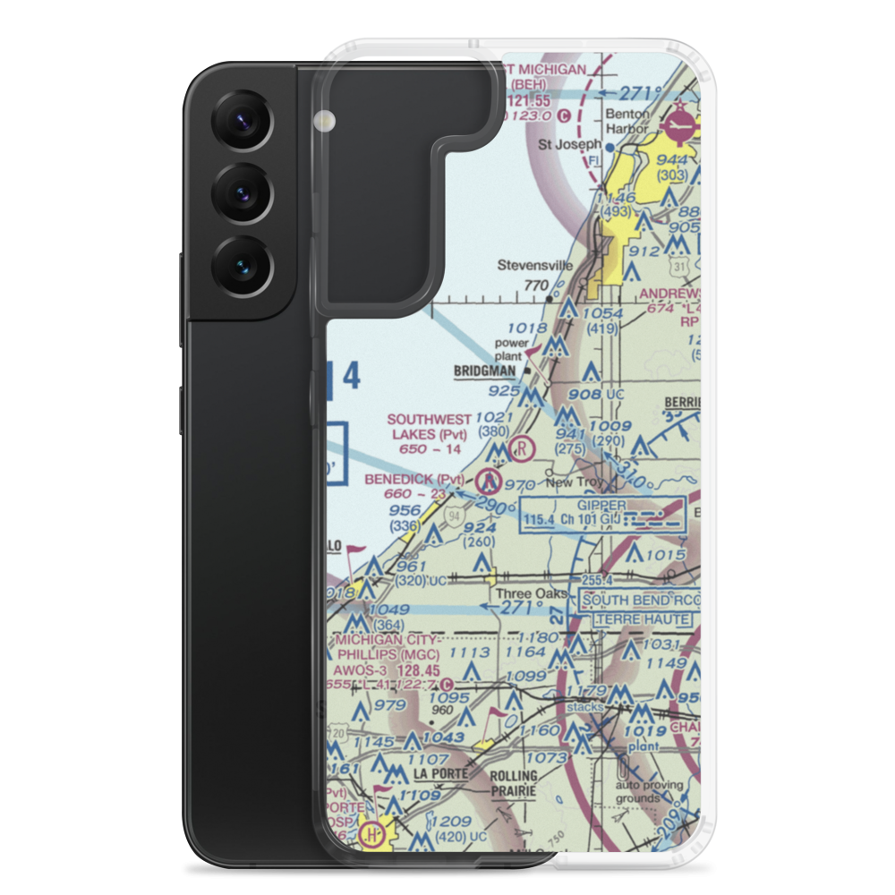Sawyer / Southwest Lakes Airpark (US-0182) VFR Sectional Samsung Case Samsung Galaxy S22 Plus model shown