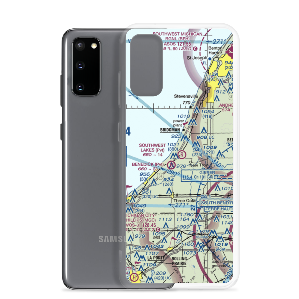 Sawyer / Southwest Lakes Airpark (US-0182) VFR Sectional Samsung Case Samsung Galaxy S20 model shown