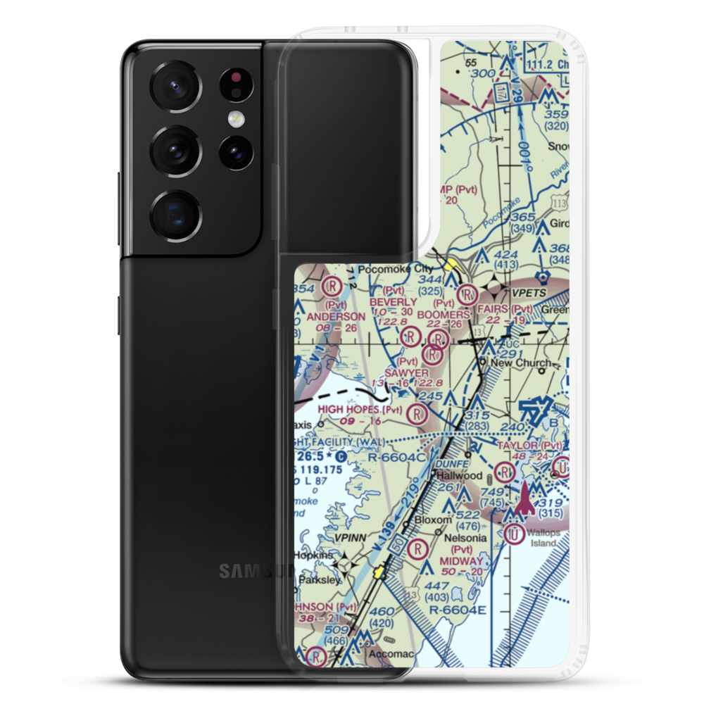 Sawyer Airport (VG19) VFR Sectional Samsung Case Samsung Galaxy S21 Ultra model shown