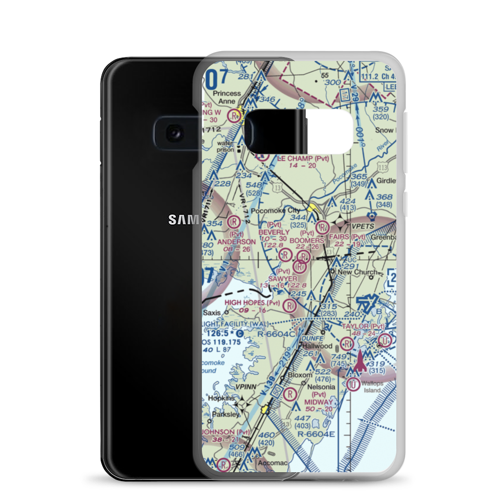 Sawyer Airport (VG19) VFR Sectional Samsung Case Samsung Galaxy S10e model shown