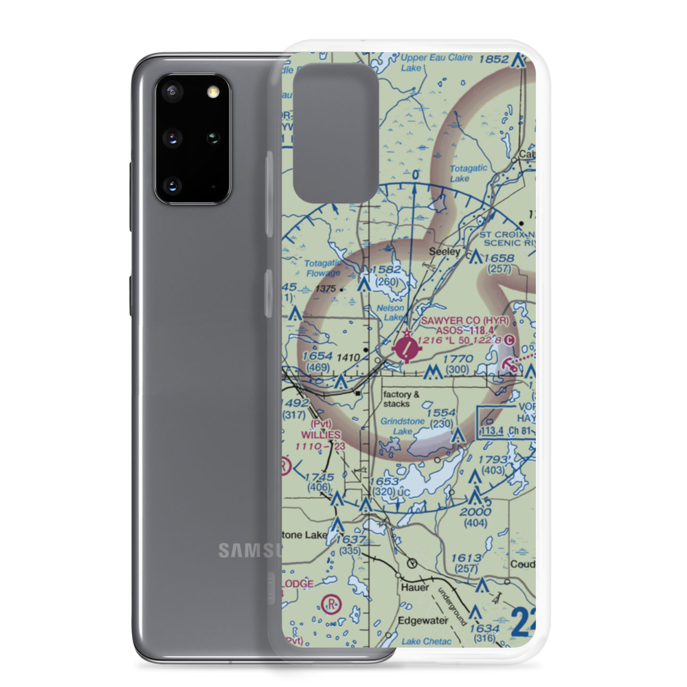 Sawyer County Airport (HYR) VFR Sectional Samsung Case Samsung Galaxy S20 Plus model shown