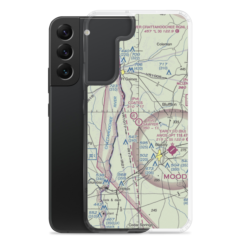 Sawyer Farm Airport (66GA) VFR Sectional Samsung Case Samsung Galaxy S22 Plus model shown