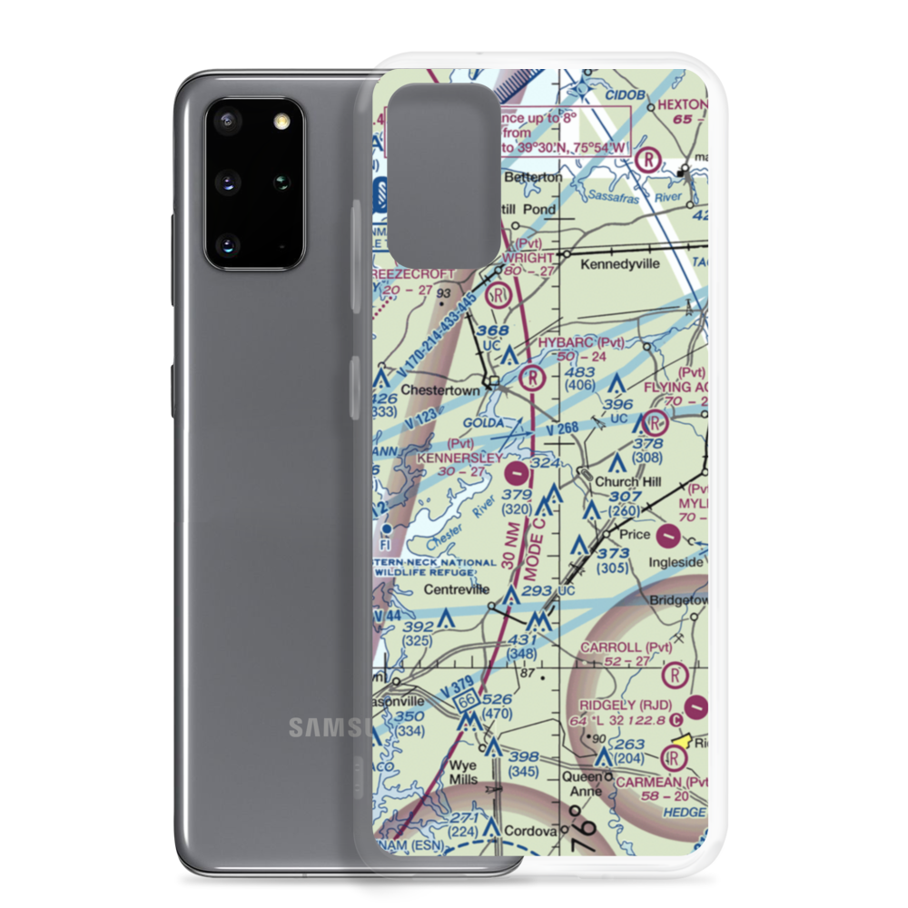 Saxon Farms Airport (MD91) VFR Sectional Samsung Case Samsung Galaxy S20 Plus model shown