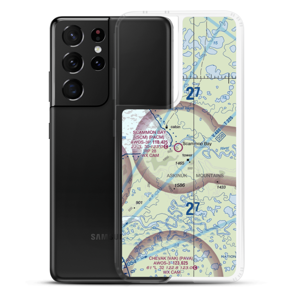 Scammon Bay Airport (SCM) VFR Sectional Samsung Case Samsung Galaxy S21 Ultra model shown