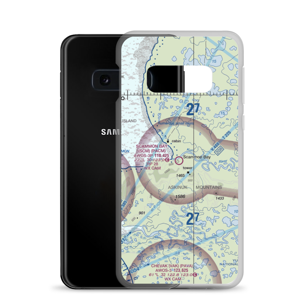 Scammon Bay Airport (SCM) VFR Sectional Samsung Case Samsung Galaxy S10e model shown