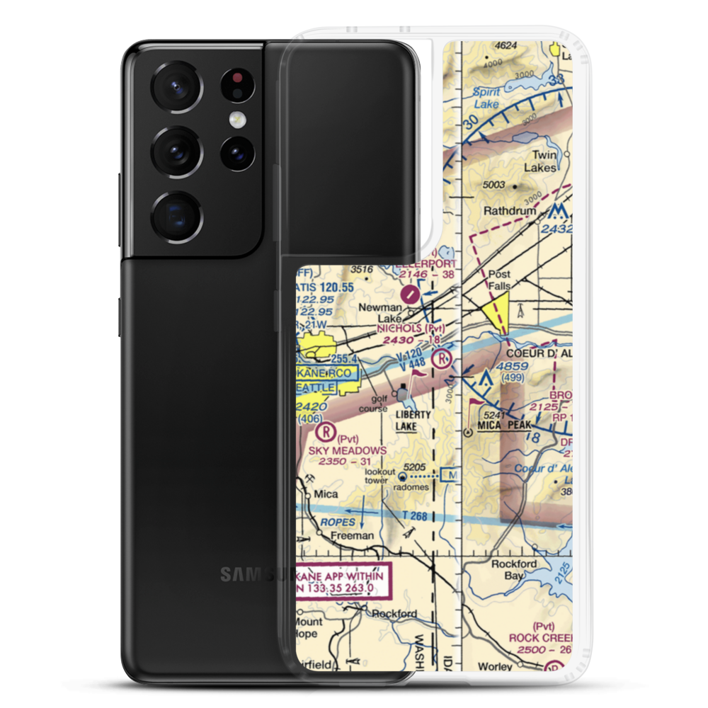 Scanlon Airport (15ID) VFR Sectional Samsung Case Samsung Galaxy S21 Ultra model shown