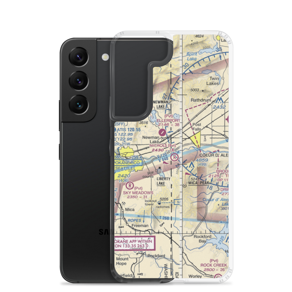 Scanlon Airport (15ID) VFR Sectional Samsung Case Samsung Galaxy S22 model shown
