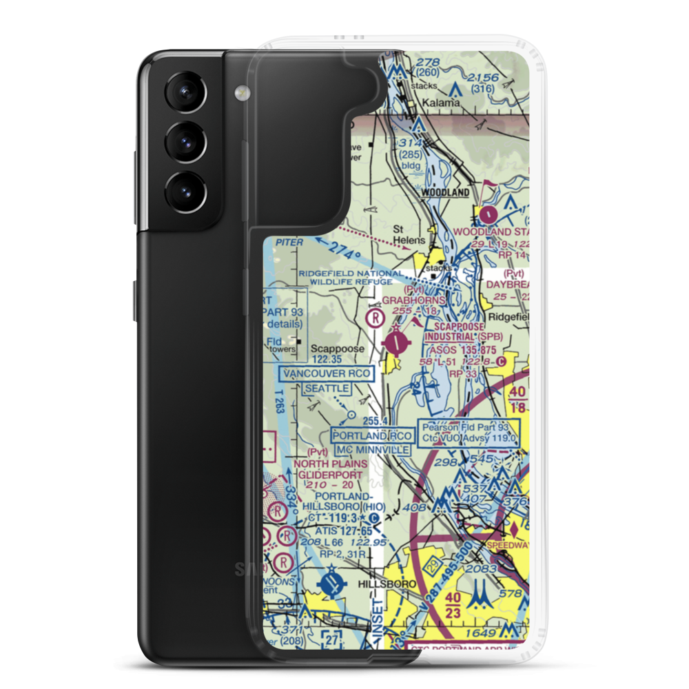 Scappoose Industrial Airpark (SPB) VFR Sectional Samsung Case Samsung Galaxy S21 Plus model shown
