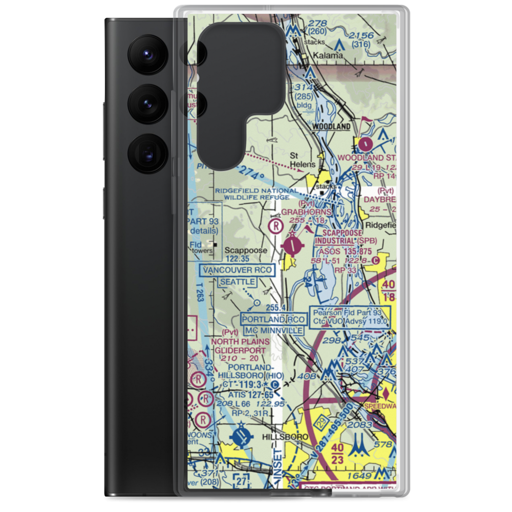 Scappoose Industrial Airpark (SPB) VFR Sectional Samsung Case Samsung Galaxy S22 Ultra model shown