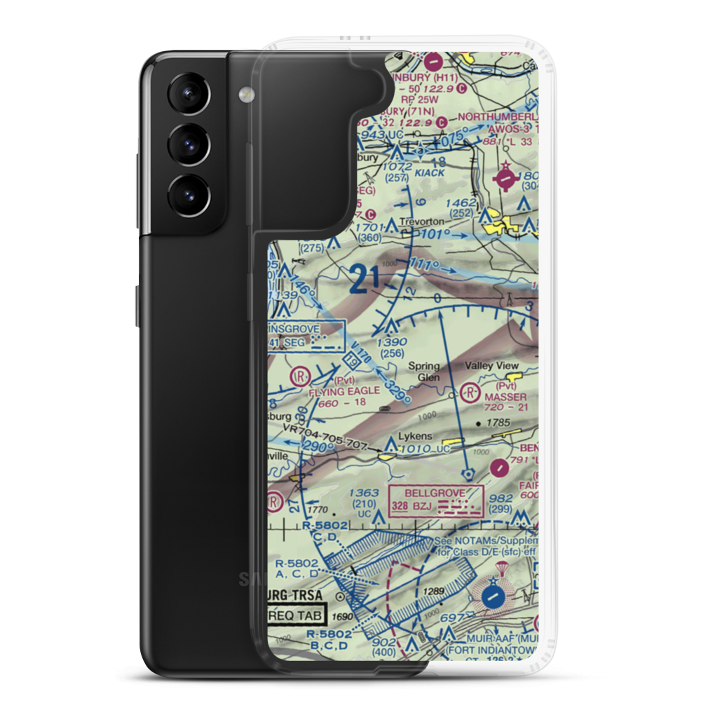 Schadels Airport (1PA9) VFR Sectional Samsung Case Samsung Galaxy S21 Plus model shown