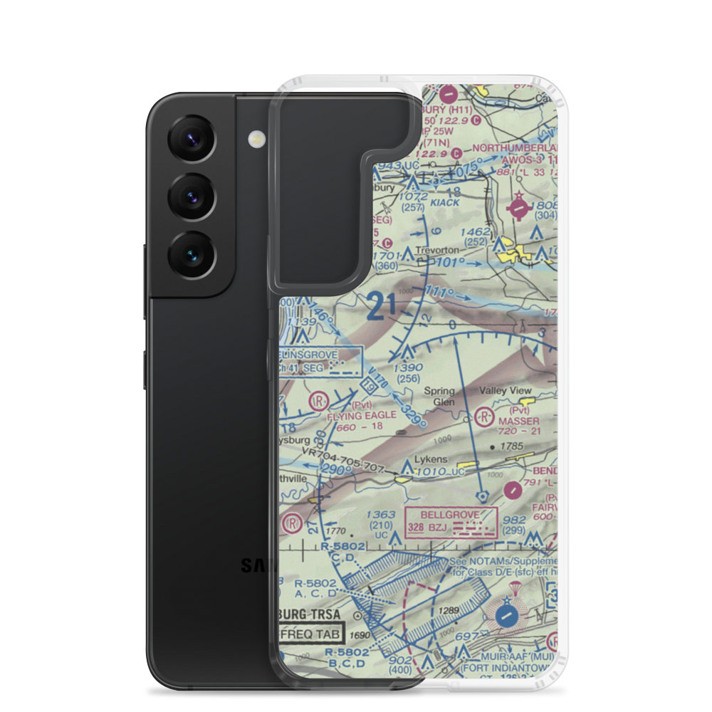 Schadels Airport (1PA9) VFR Sectional Samsung Case Samsung Galaxy S22 model shown