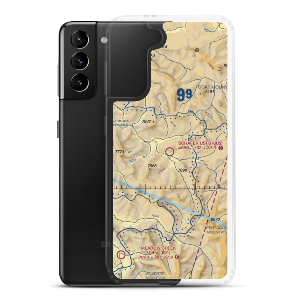Schafer Usfs Airport (8U2) VFR Sectional Samsung Case Samsung Galaxy S21 Plus model shown