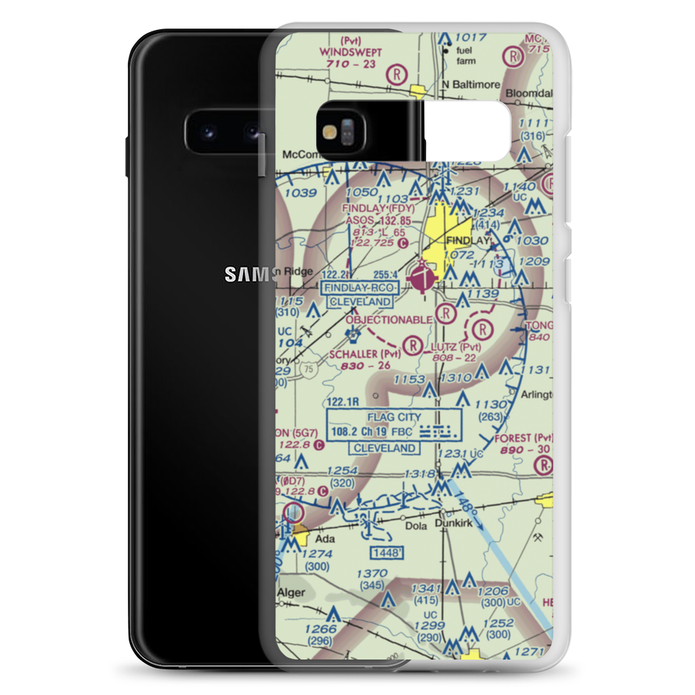 Schaller Airport (27OH) VFR Sectional Samsung Case Samsung Galaxy S10+ model shown