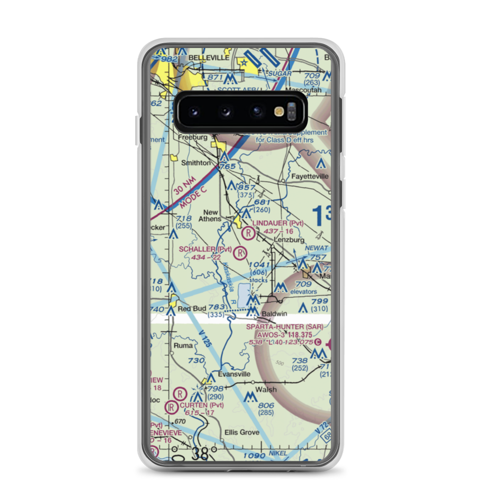 Schaller Airport (LL26) VFR Sectional Samsung Case Samsung Galaxy S10 model shown