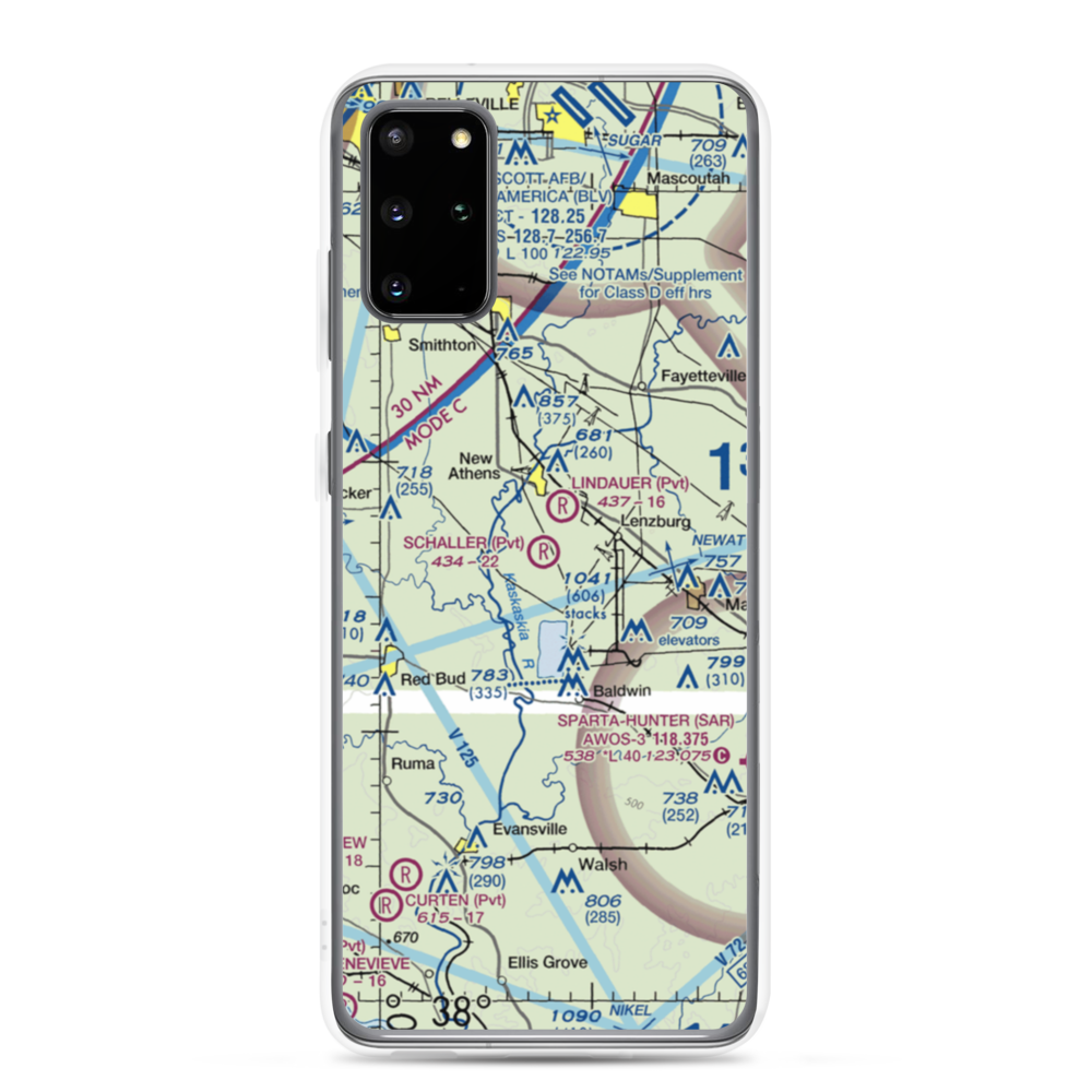 Schaller Airport (LL26) VFR Sectional Samsung Case Samsung Galaxy S20 Plus model shown