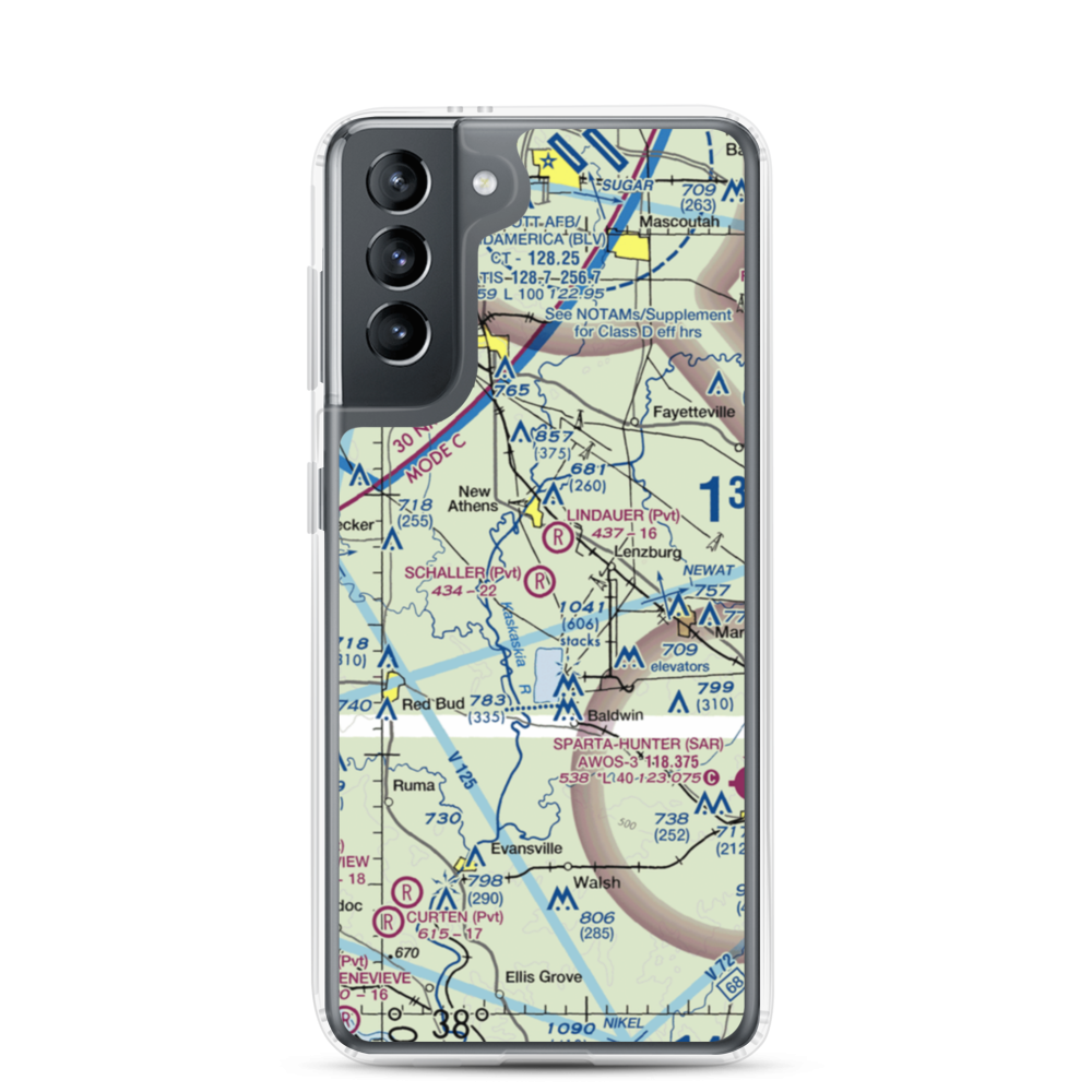 Schaller Airport (LL26) VFR Sectional Samsung Case Samsung Galaxy S21 model shown